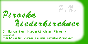 piroska niederkirchner business card